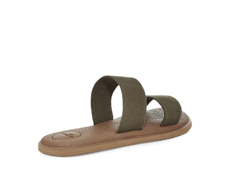 Women Sanuk Yoga Gora Sandals Olive | EJZ034981