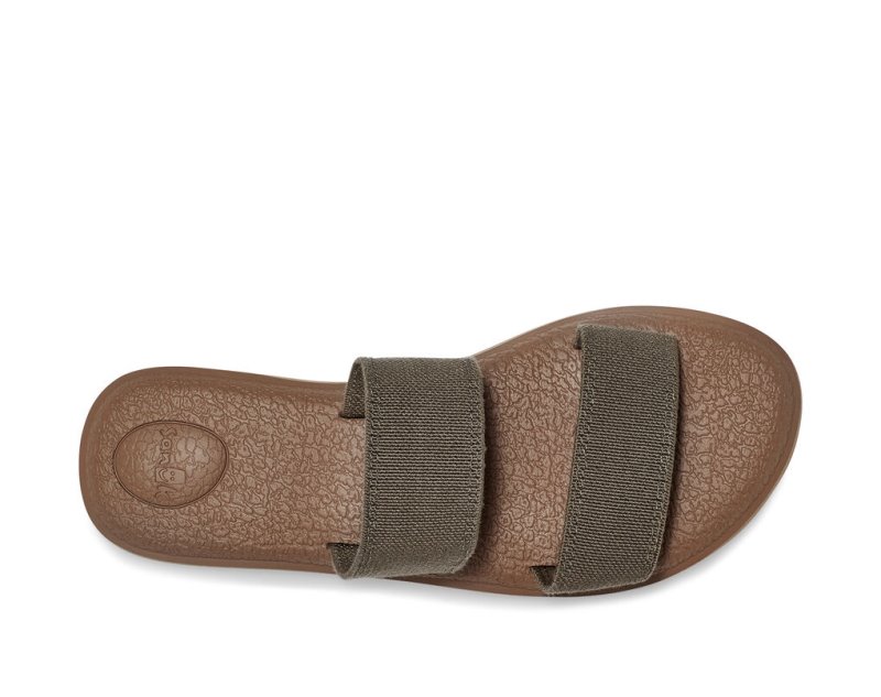 Women Sanuk Yoga Gora Sandals Olive | EJZ034981