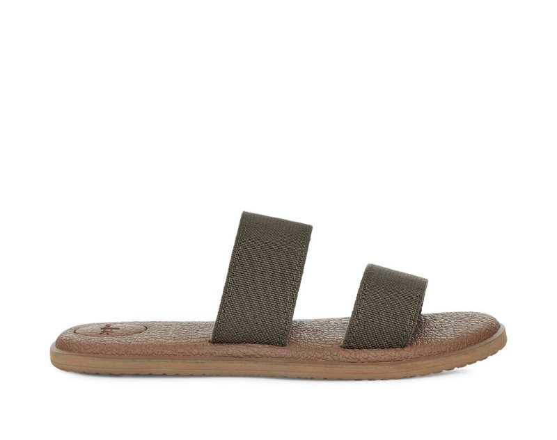 Women Sanuk Yoga Gora Sandals Olive | EJZ034981