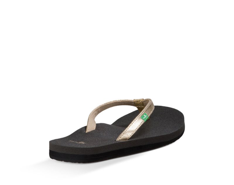 Women Sanuk Yoga Joy Flip Flops Black | SRV523064