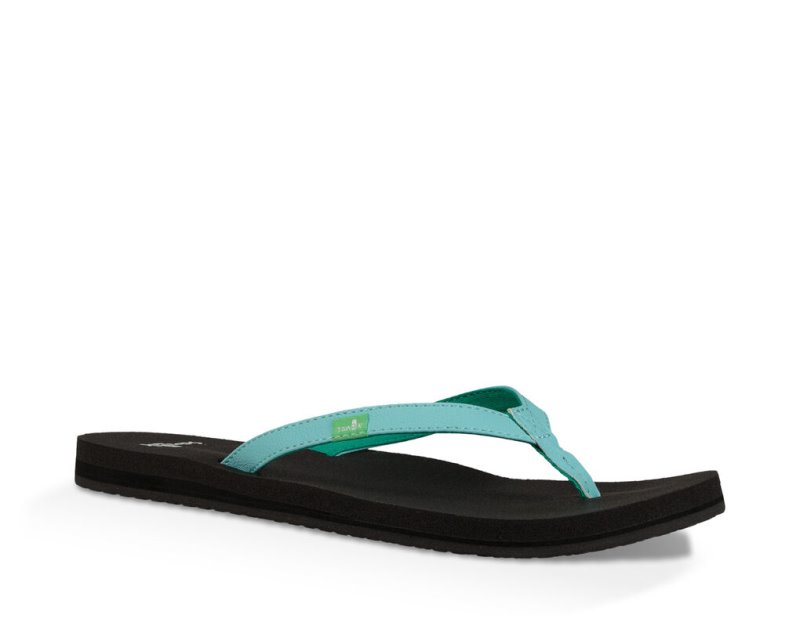 Women Sanuk Yoga Joy Flip Flops Blue | VPC839501