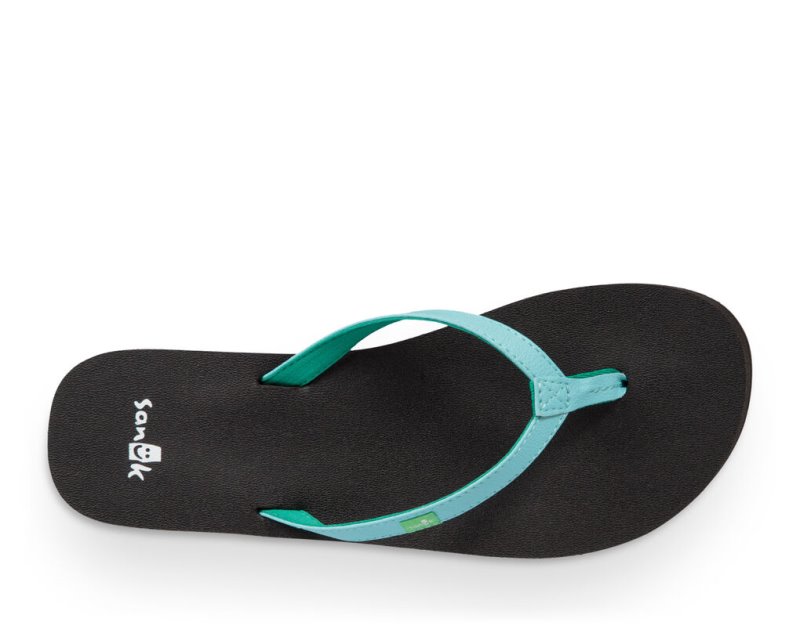 Women Sanuk Yoga Joy Flip Flops Blue | VPC839501