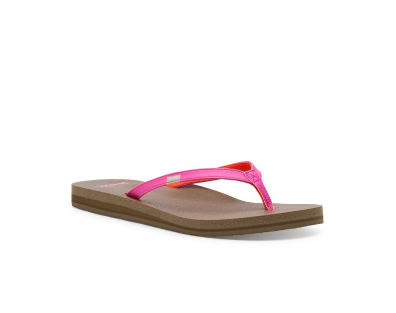 Women Sanuk Yoga Joy Flip Flops Pink | OQF034265