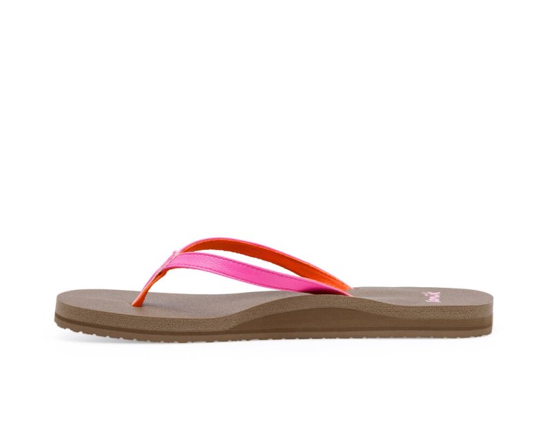 Women Sanuk Yoga Joy Flip Flops Pink | OQF034265