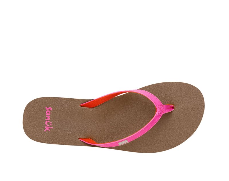 Women Sanuk Yoga Joy Flip Flops Pink | OQF034265