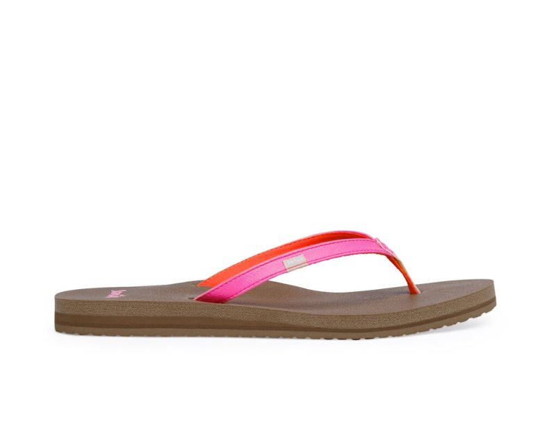 Women Sanuk Yoga Joy Flip Flops Pink | OQF034265