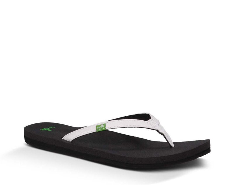 Women Sanuk Yoga Joy Flip Flops White | EYD958160