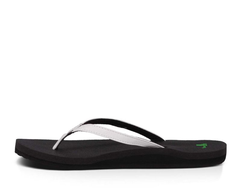 Women Sanuk Yoga Joy Flip Flops White | EYD958160