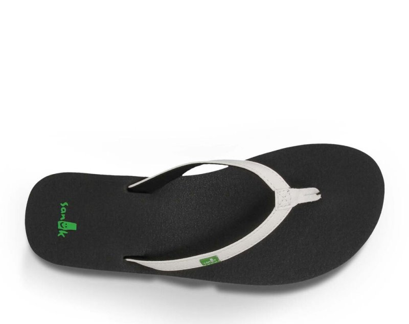 Women Sanuk Yoga Joy Flip Flops White | EYD958160