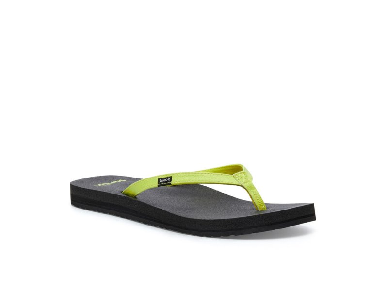 Women Sanuk Yoga Joy Flip Flops Yellow | UKL148320