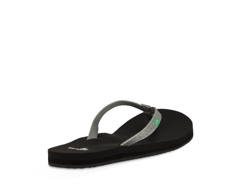 Women Sanuk Yoga Joy Sparkle Flip Flops Silver | CFK790528