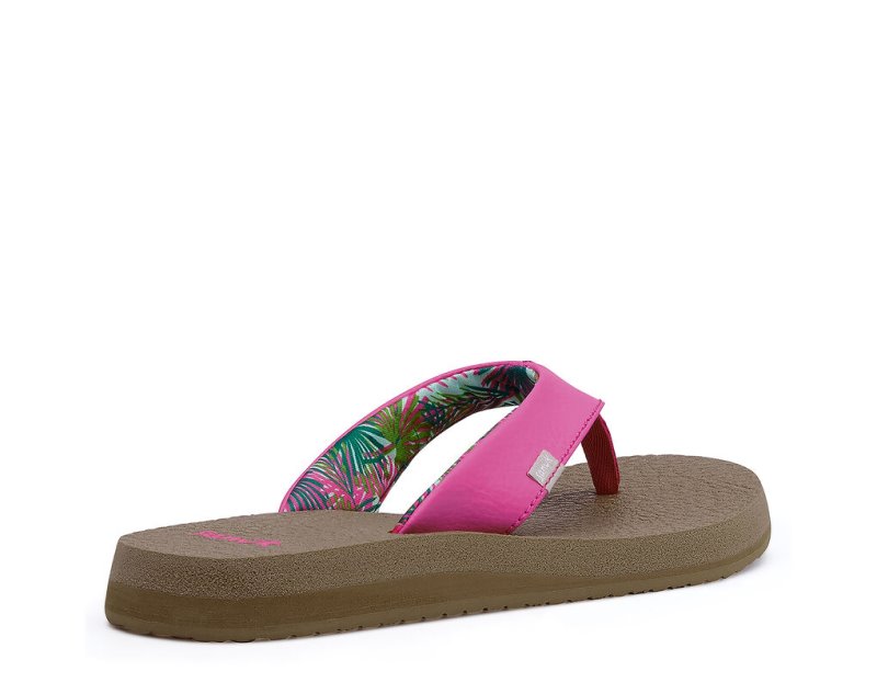 Women Sanuk Yoga Mat Cushioned Flip Flops Pink | TOR046132