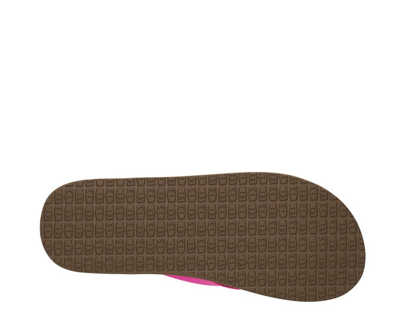 Women Sanuk Yoga Mat Cushioned Flip Flops Pink | TOR046132