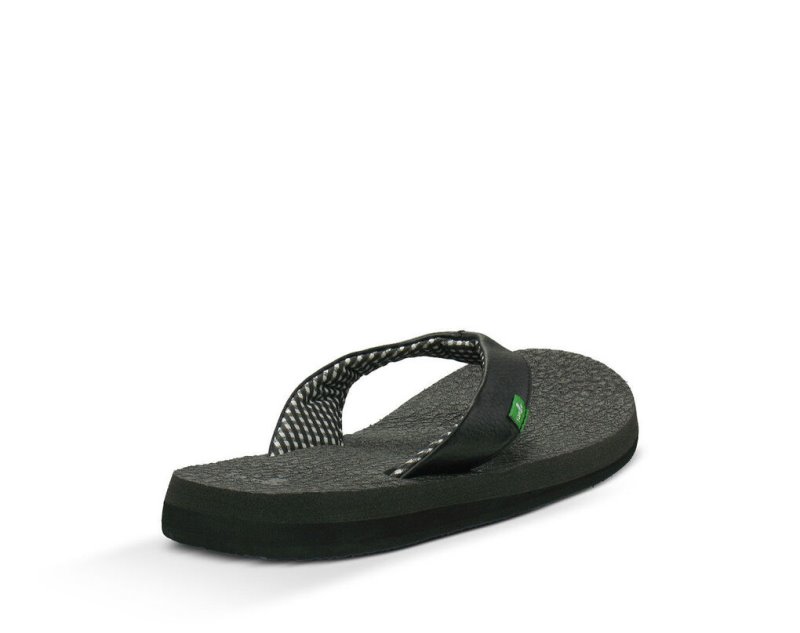 Women Sanuk Yoga Mat Flip Flops Black | XWI703962