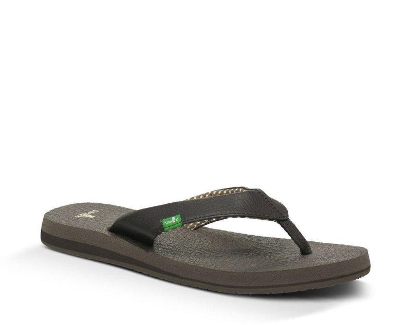 Women Sanuk Yoga Mat Flip Flops Brown | HPE604125