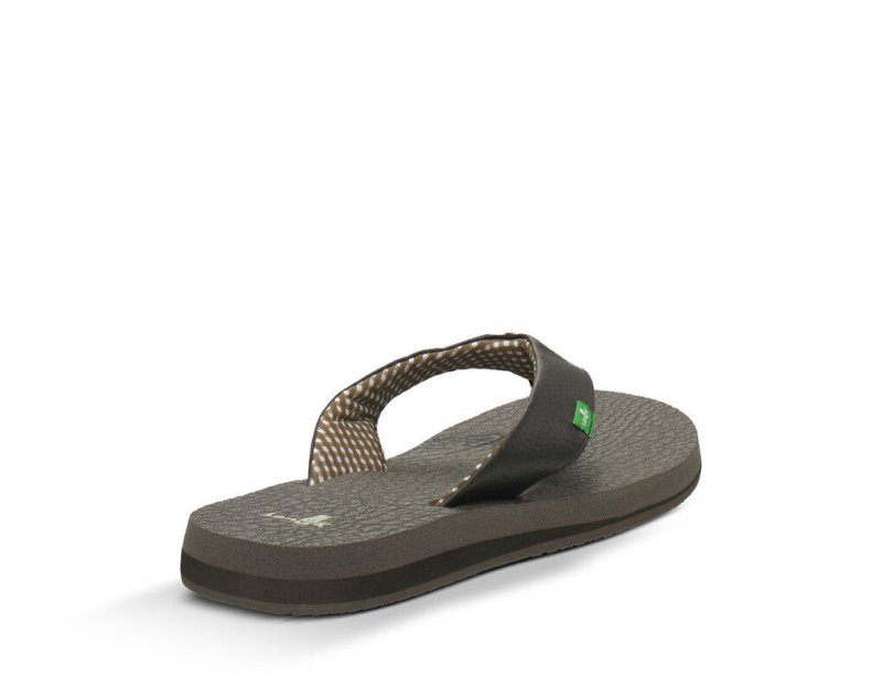 Women Sanuk Yoga Mat Flip Flops Brown | HPE604125