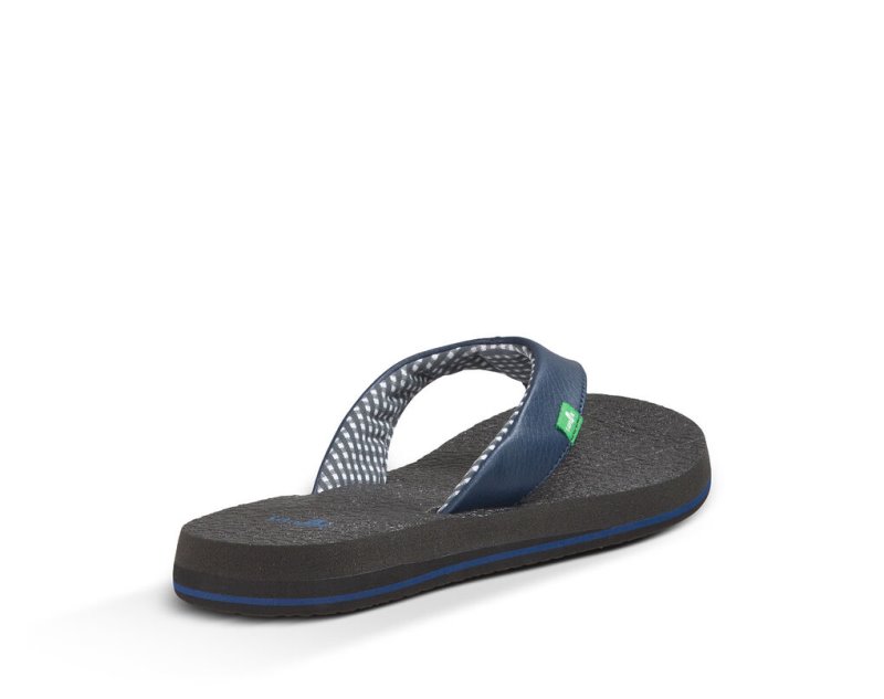 Women Sanuk Yoga Mat Flip Flops Navy | XME105832