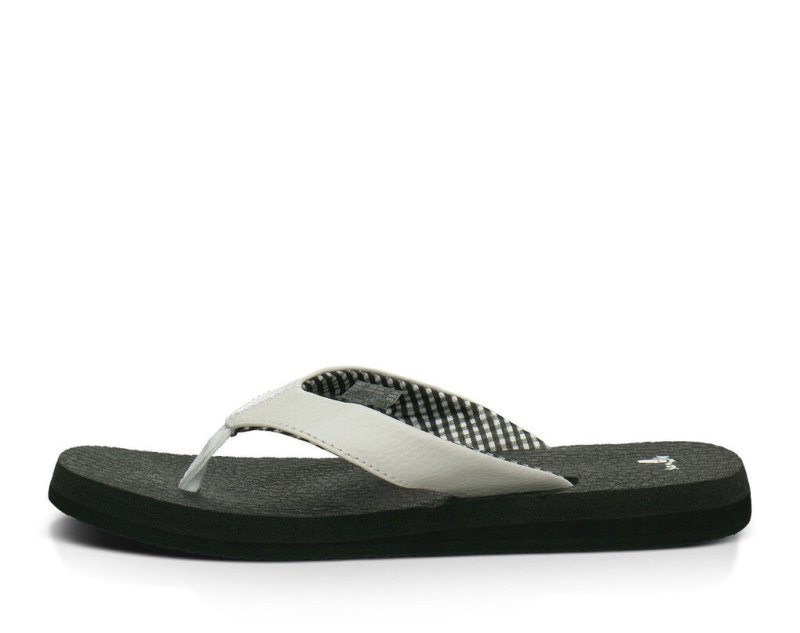 Women Sanuk Yoga Mat Flip Flops White | KLG764389