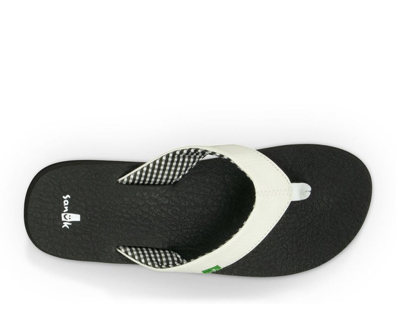 Women Sanuk Yoga Mat Flip Flops White | KLG764389