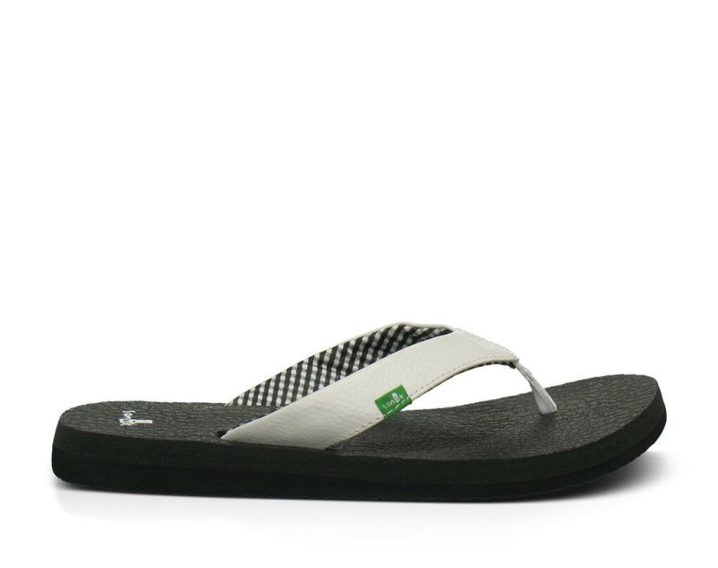 Women Sanuk Yoga Mat Flip Flops White | KLG764389