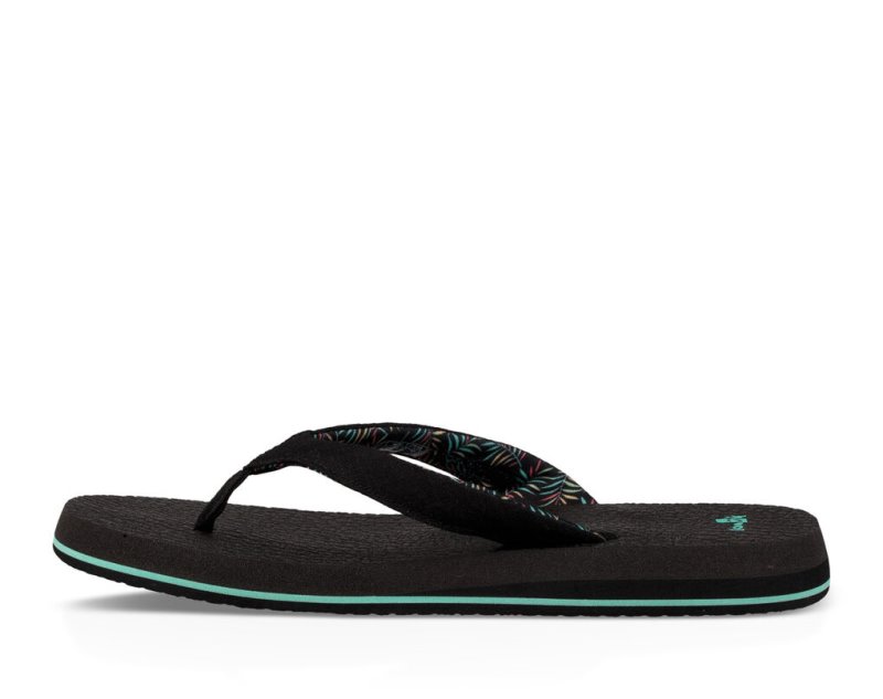 Women Sanuk Yoga Paradise 2 Flip Flops Black | ERV270813