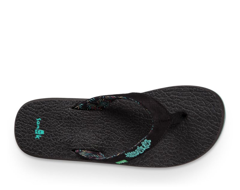 Women Sanuk Yoga Paradise 2 Flip Flops Black | ERV270813