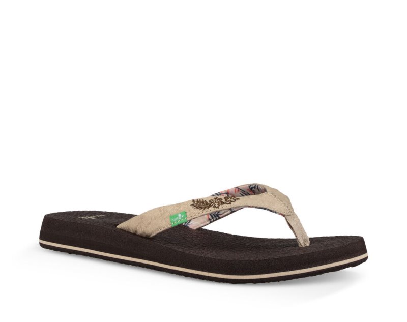 Women Sanuk Yoga Paradise 2 Flip Flops Beige | NGI207148