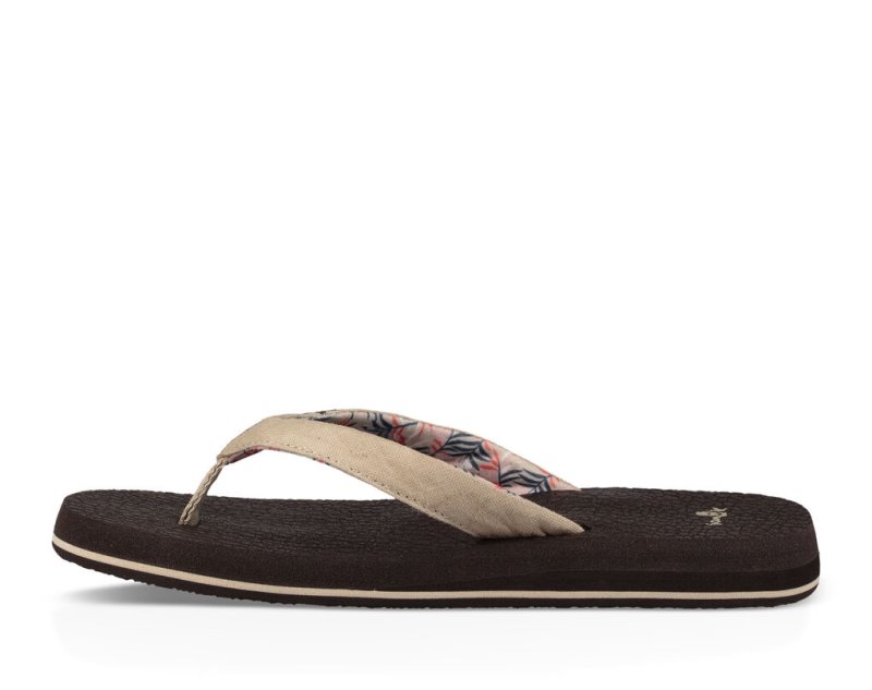 Women Sanuk Yoga Paradise 2 Flip Flops Beige | NGI207148