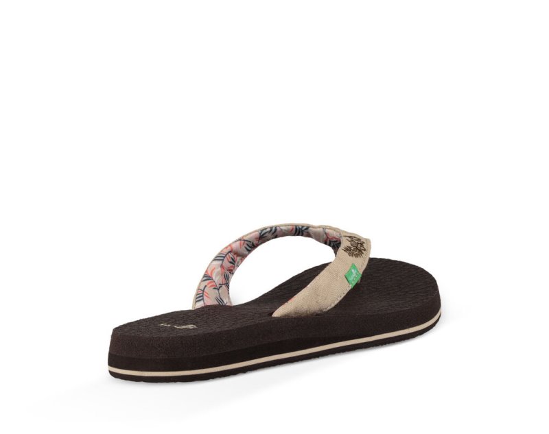 Women Sanuk Yoga Paradise 2 Flip Flops Beige | NGI207148