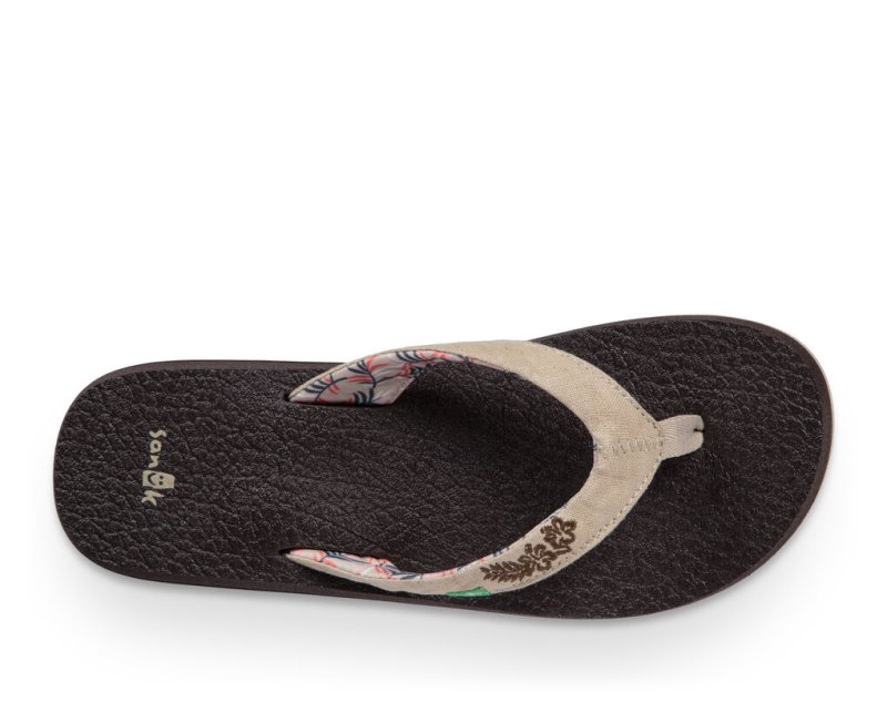 Women Sanuk Yoga Paradise 2 Flip Flops Beige | NGI207148