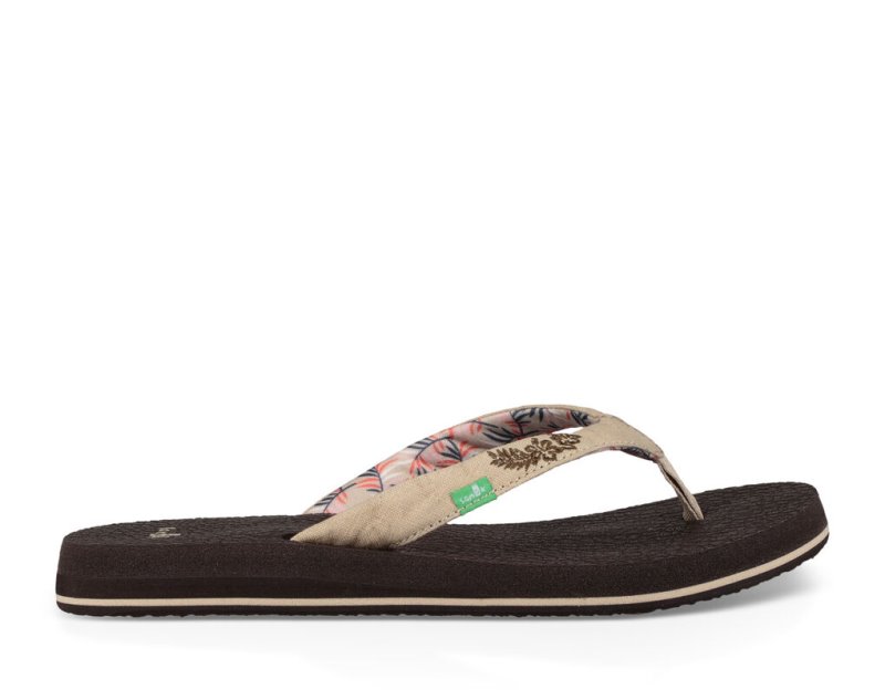 Women Sanuk Yoga Paradise 2 Flip Flops Beige | NGI207148