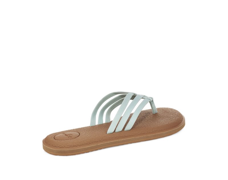 Women Sanuk Yoga Salty Flip Flops Light Turquoise | UVX281509