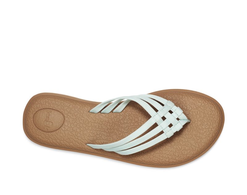 Women Sanuk Yoga Salty Flip Flops Light Turquoise | UVX281509