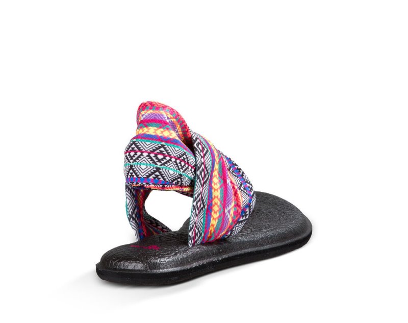 Women Sanuk Yoga Sling 2 Prints Flip Flops Multicolor Stripes | CLO510429