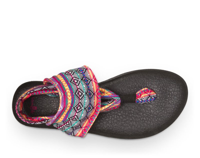 Women Sanuk Yoga Sling 2 Prints Flip Flops Multicolor Stripes | CLO510429