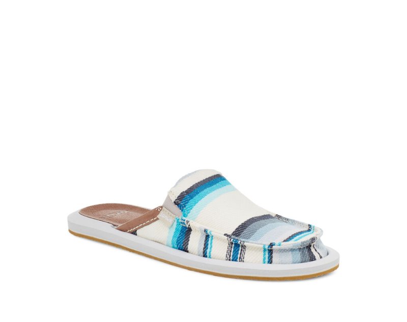 Women Sanuk You Got My Back Blanket Sustainable Slip On Sandals Blue | XGM843269