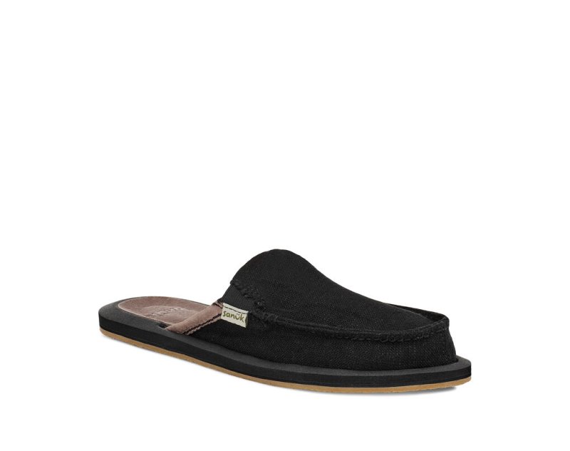 Women Sanuk You Got My Back Hemp Sandals Black | VXJ752894