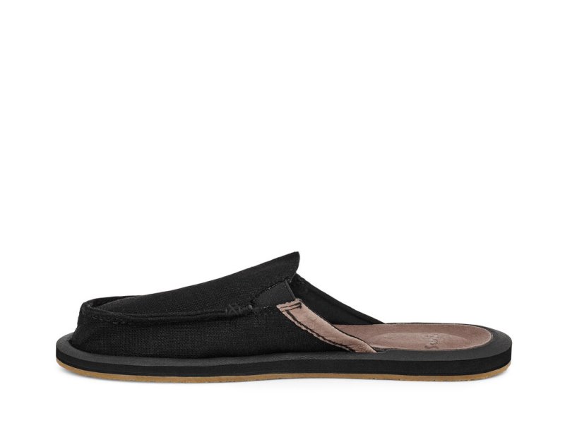 Women Sanuk You Got My Back Hemp Sandals Black | VXJ752894