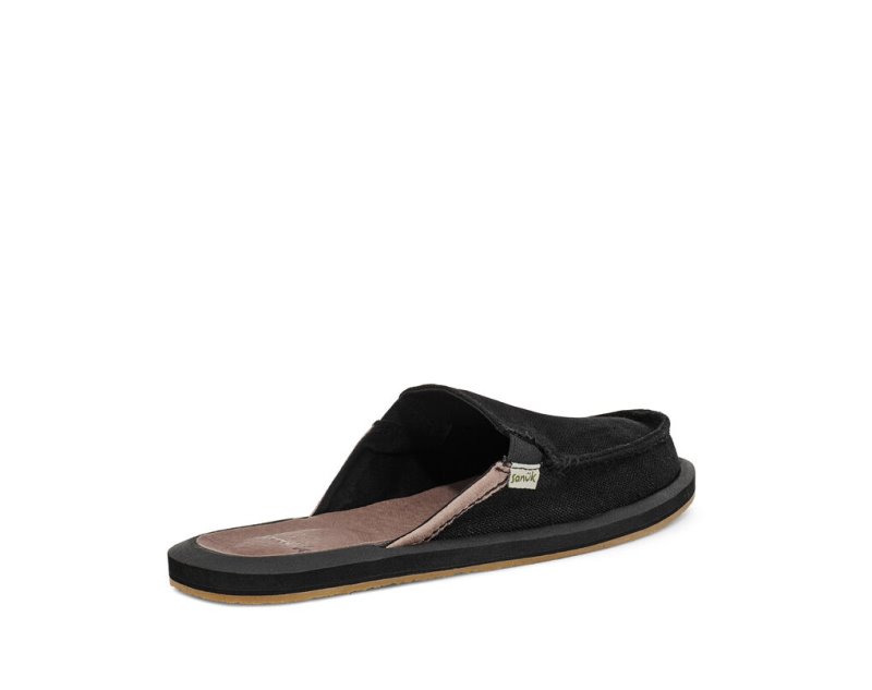 Women Sanuk You Got My Back Hemp Sandals Black | VXJ752894